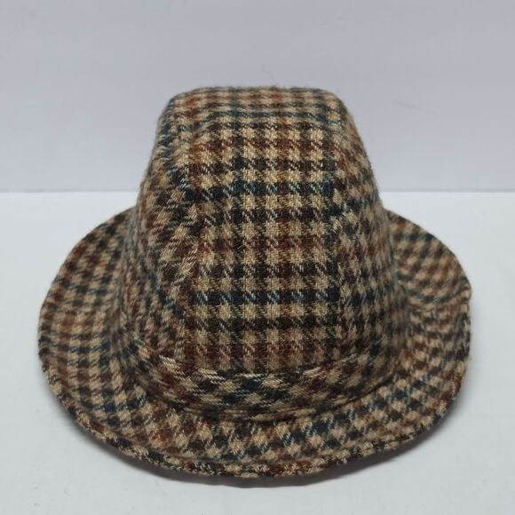 Vintage 50s L.L. Bean Freeport ME Wool Plaid Fedora Hat LL Bean Unisex Sz 7 1/8 main image 5
